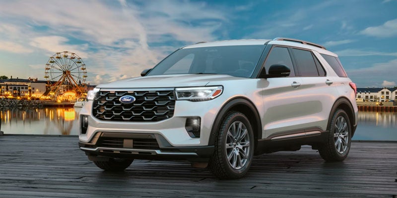 White 2026 Ford Explorer stopped riveside